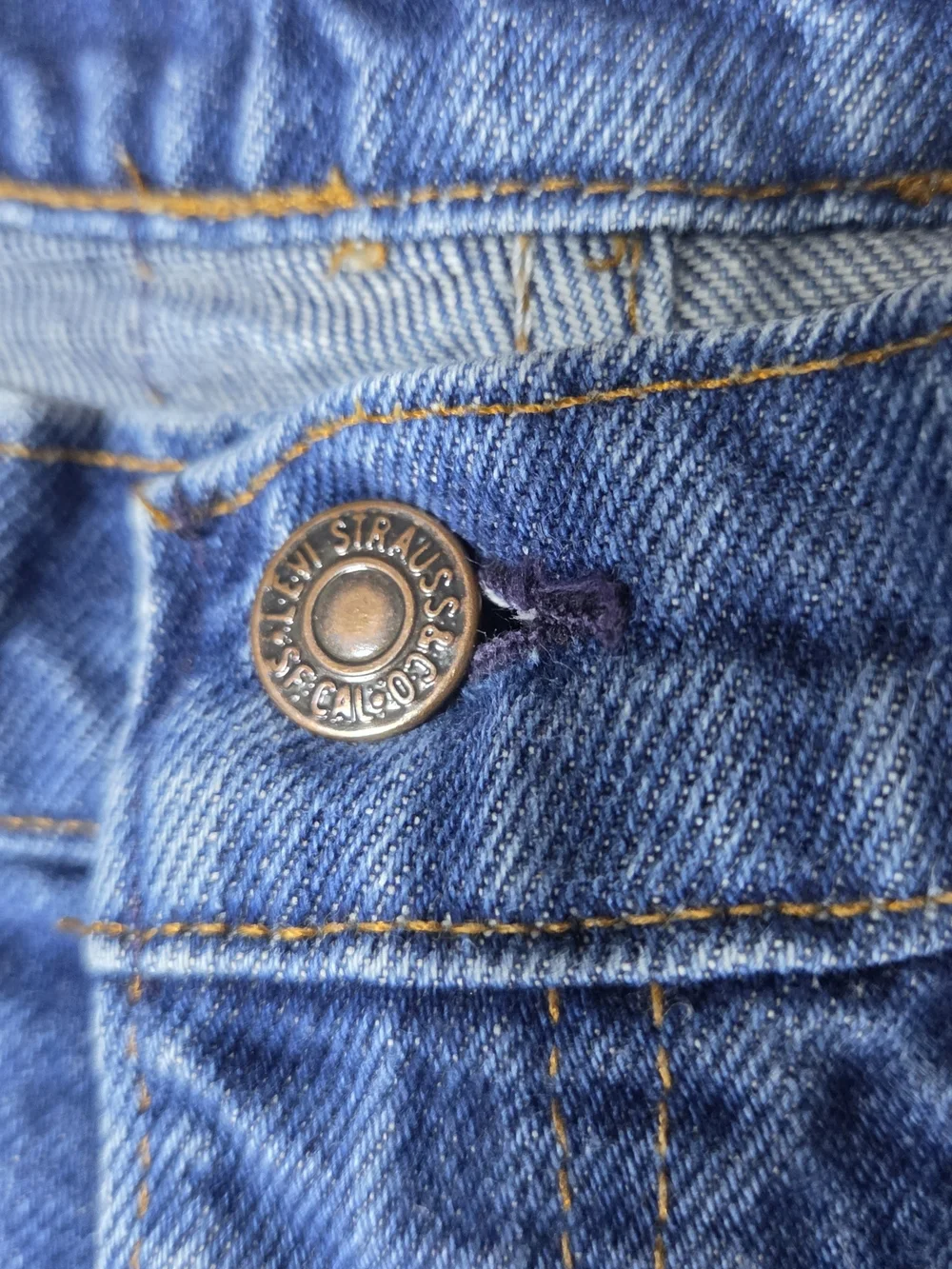 RARE / BLANK ORANGE TAG / 1970s / Levi's / Straight Leg Jeans / Size 34x30